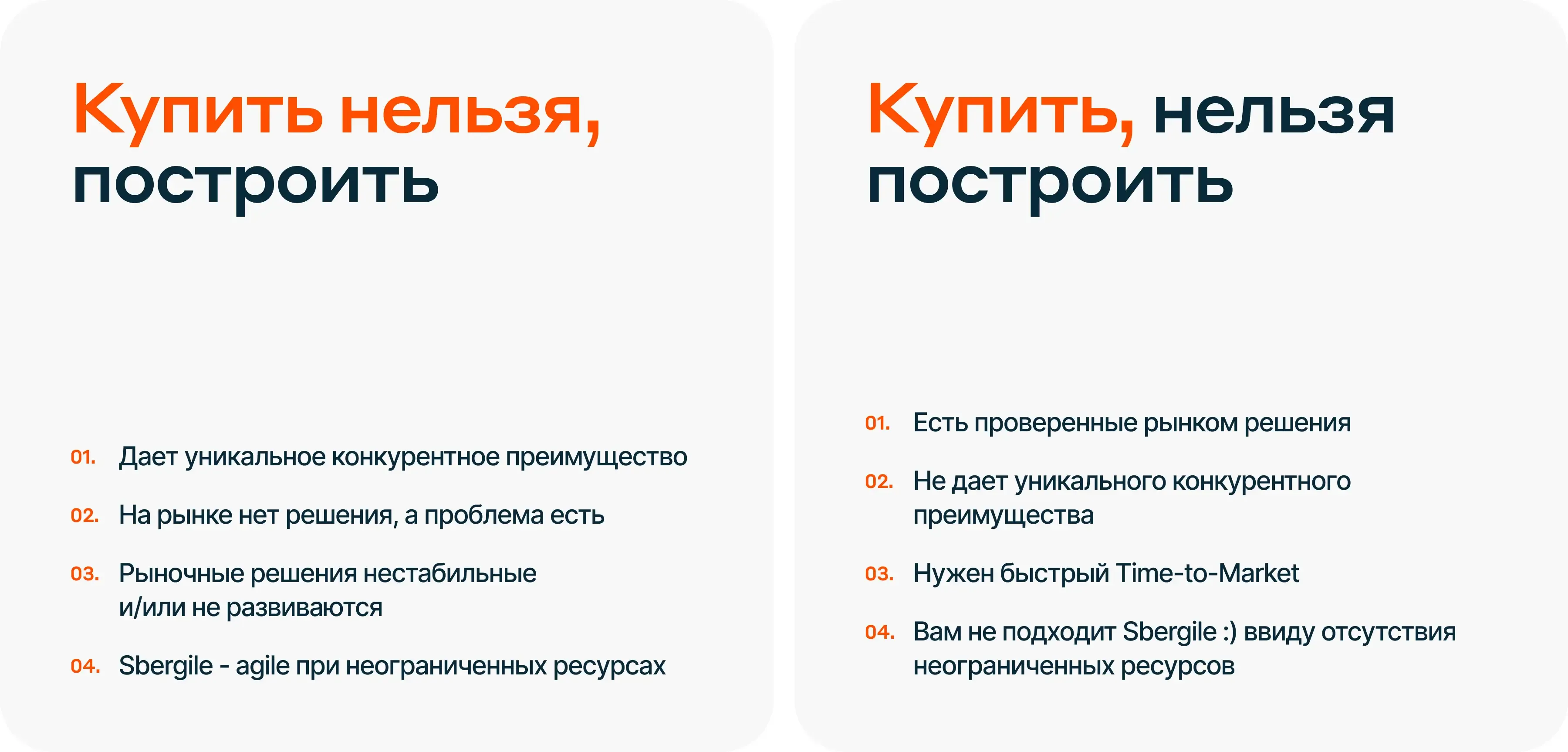 Сравнение двух решений: собственная разработка и готовое решение с рынка
