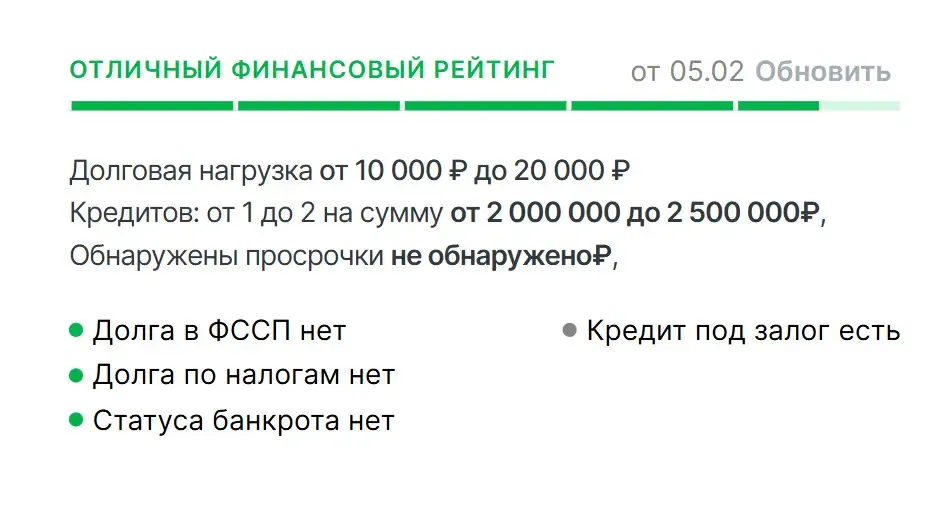 Пример финансового скоринга
